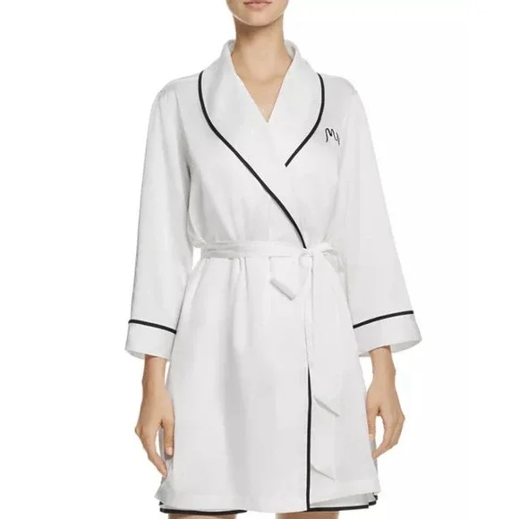 NWT - Kate Spade New York White Mrs. Embroidered Initials Bathrobe Sz L/XL